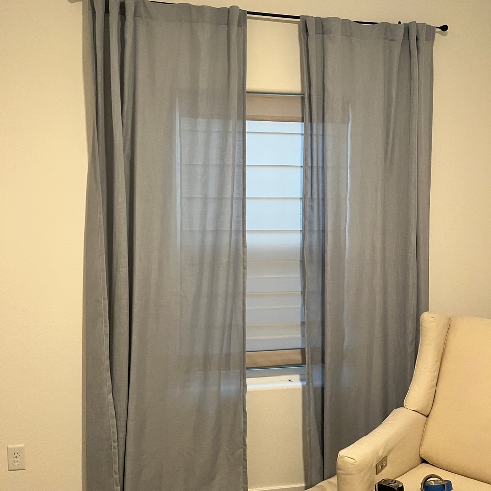 Dusty Blue Linen Curtains